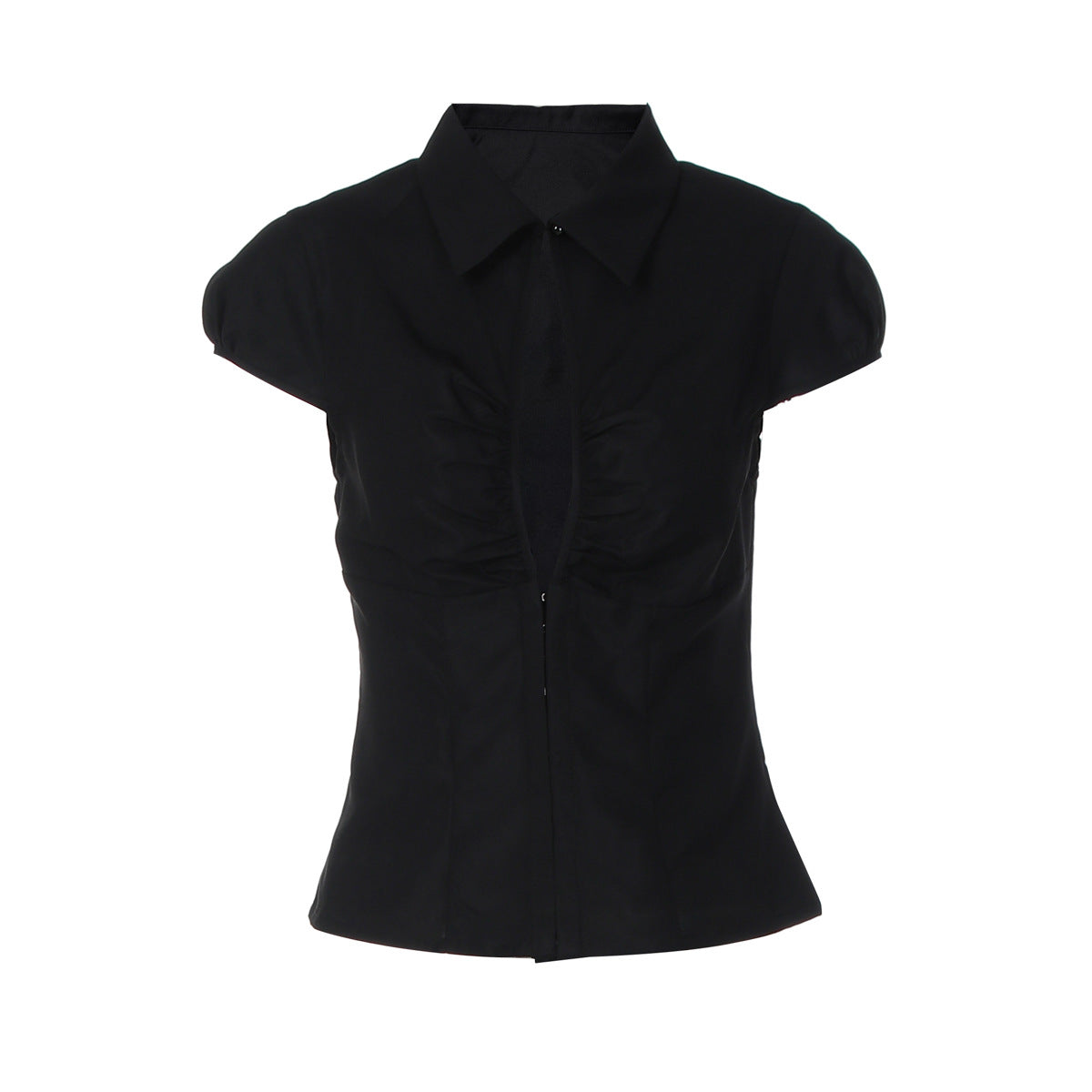 Top PAOLA — à col chemise et fronces