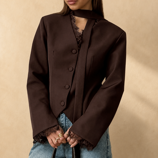 Veste CAMILLE structurée — vue 2 studio beige