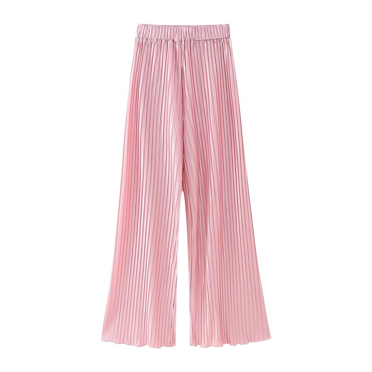 Winter Women Clothing Casual Loose Pleated Straight Leg Trousers