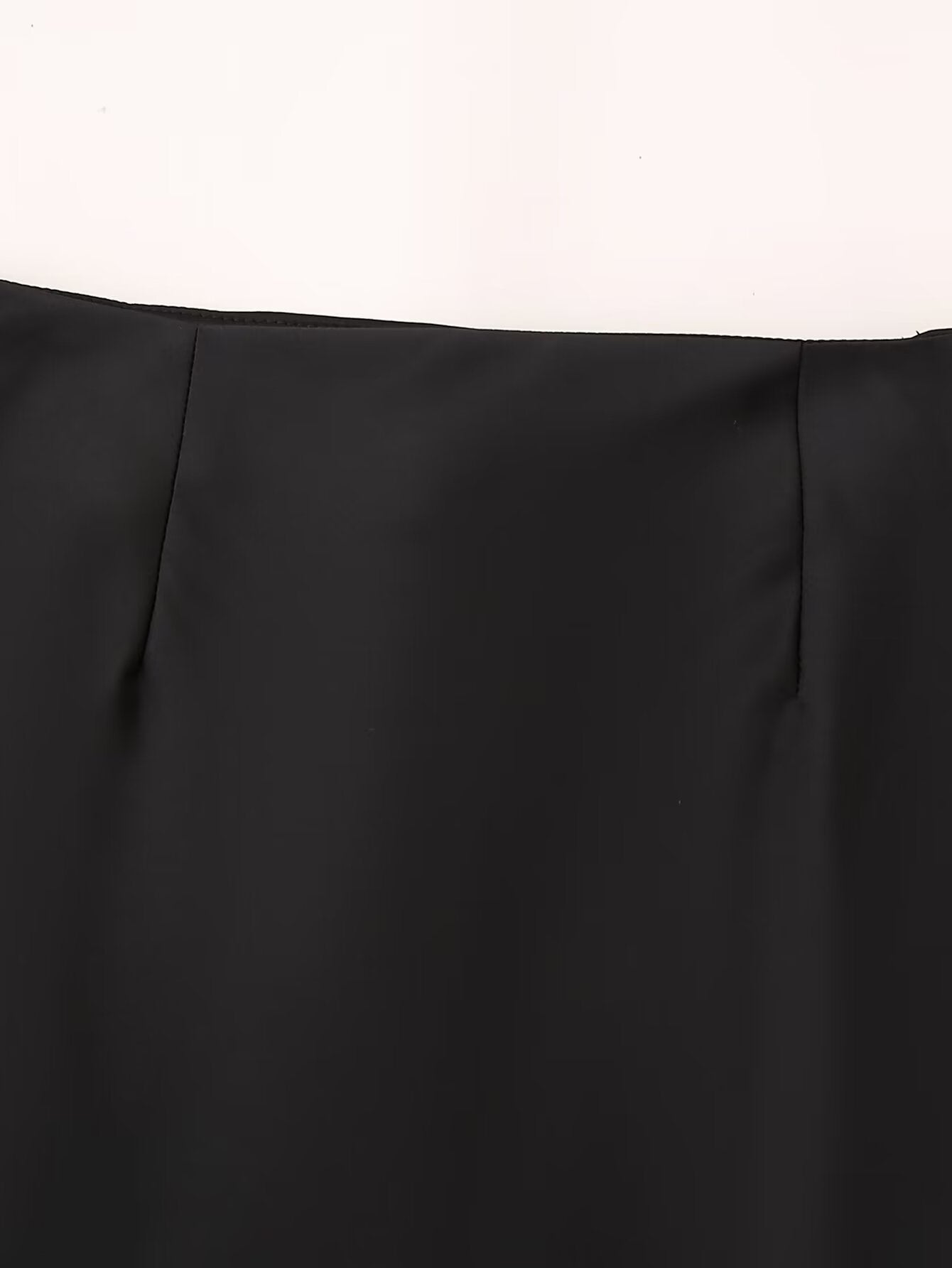 Spring High Waist Slimming A line Black Viscose Blended Fabric Skirt