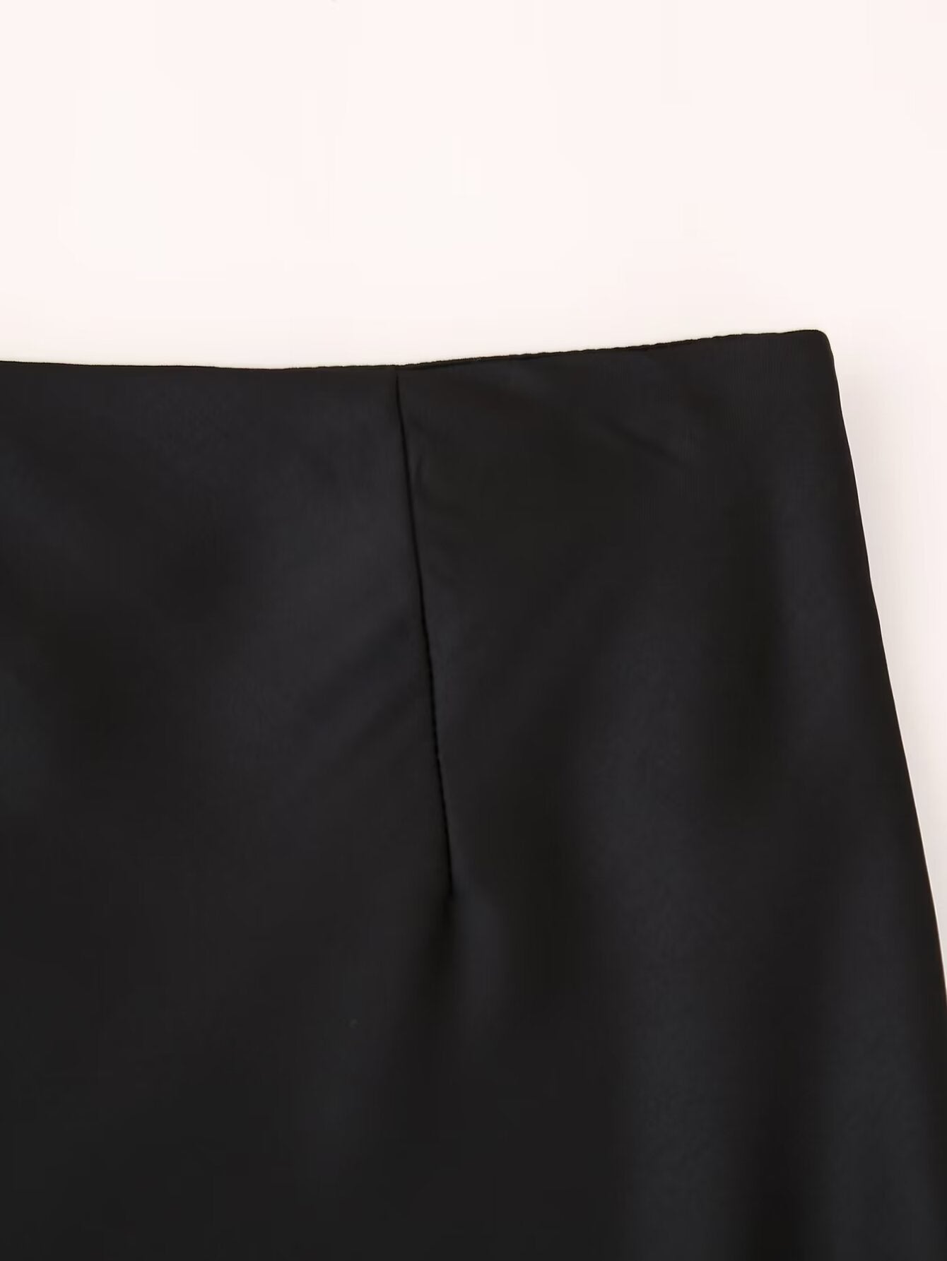 Spring High Waist Slimming A line Black Viscose Blended Fabric Skirt