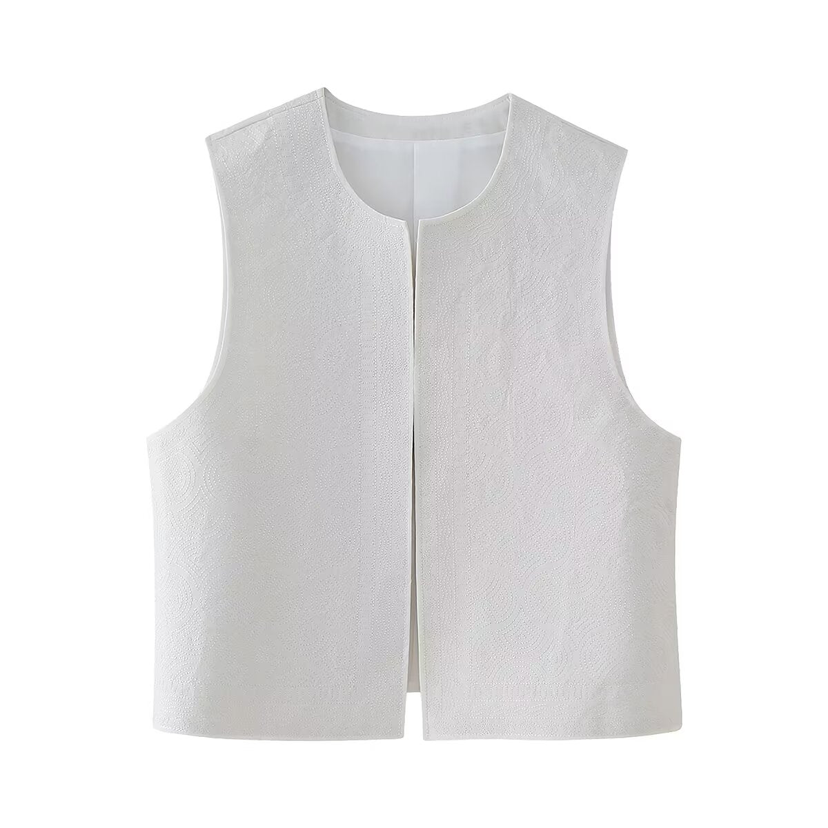 Women Clothing Summer Street Sleeveless Embroidery Vest