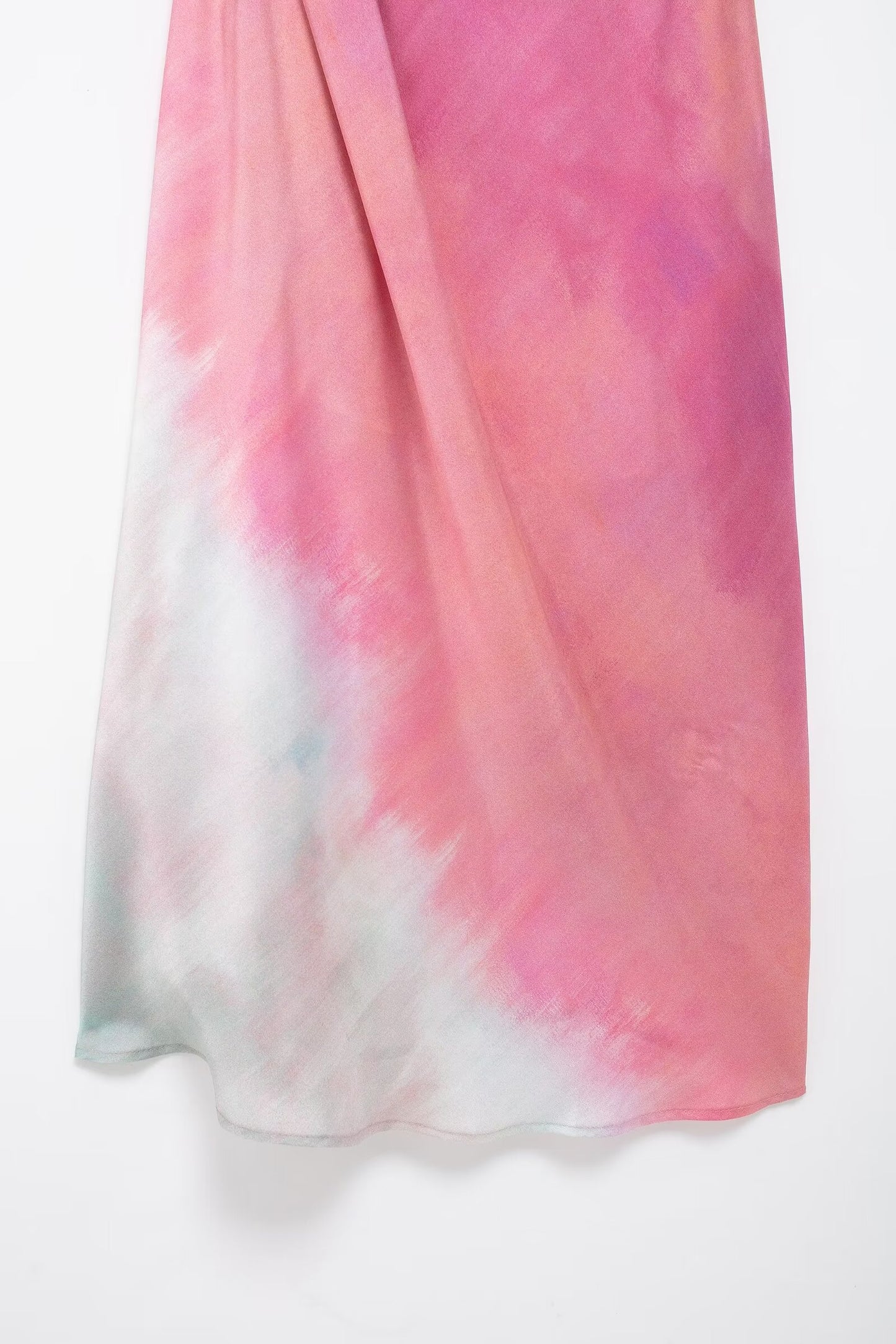 Summer Women Clothing Tie Dyed Printed Satin Maxi Dress