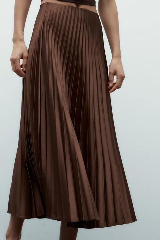 Spring Skirt Sexy Personalized All Matching Slim Fit A line Silk Satin Texture