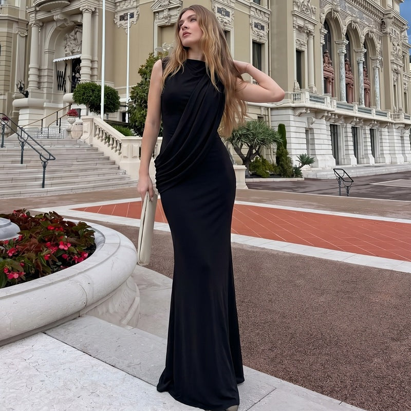 ANNA — Vestido comprido sem mangas com racha