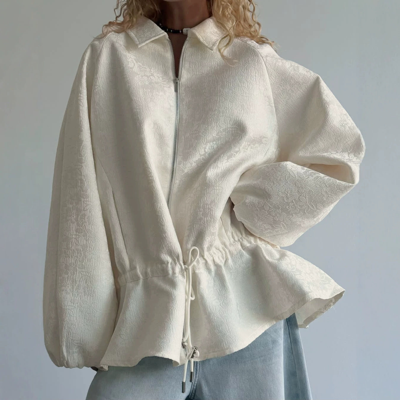 Veste LOUISE jacquard abricot