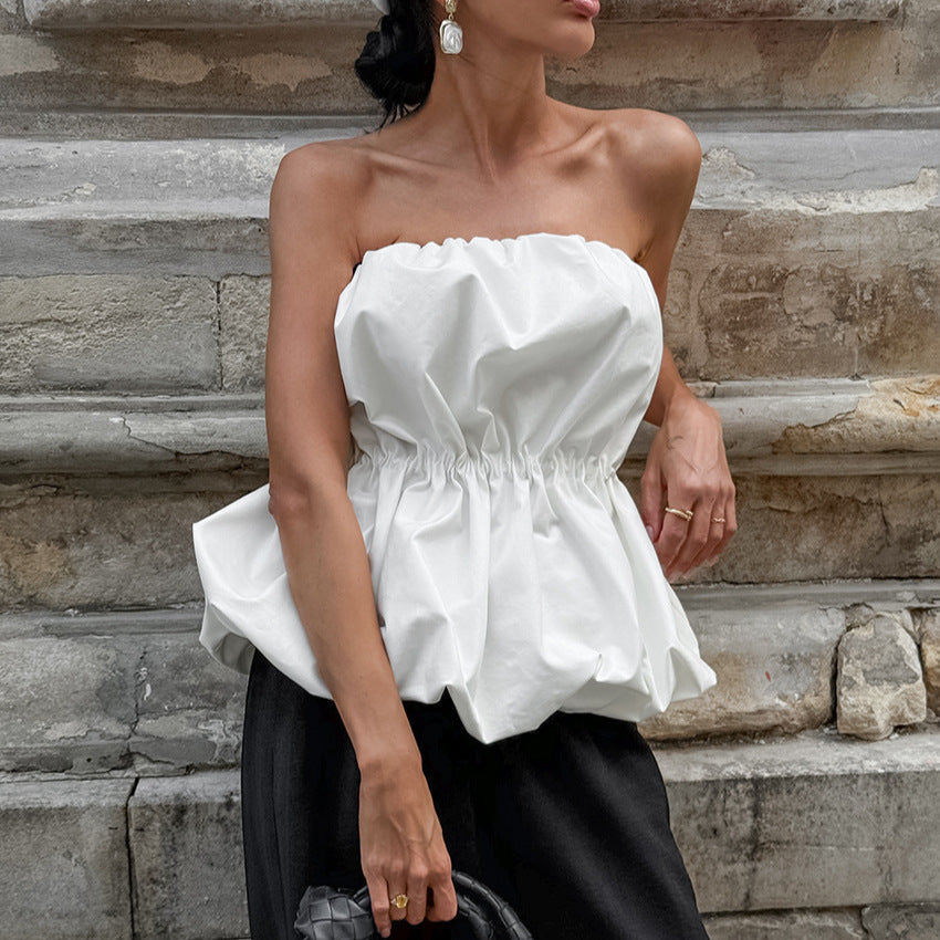 Sexy Tube Top Graceful Personality Waist Balloon Top Summer