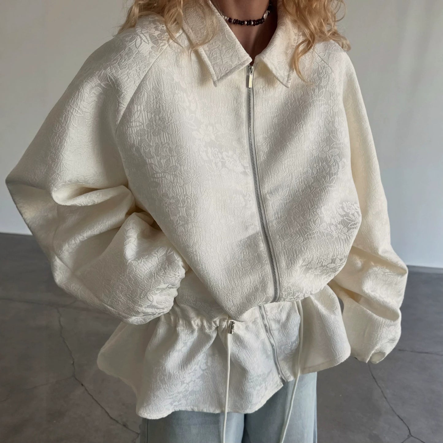 Veste LOUISE jacquard abricot