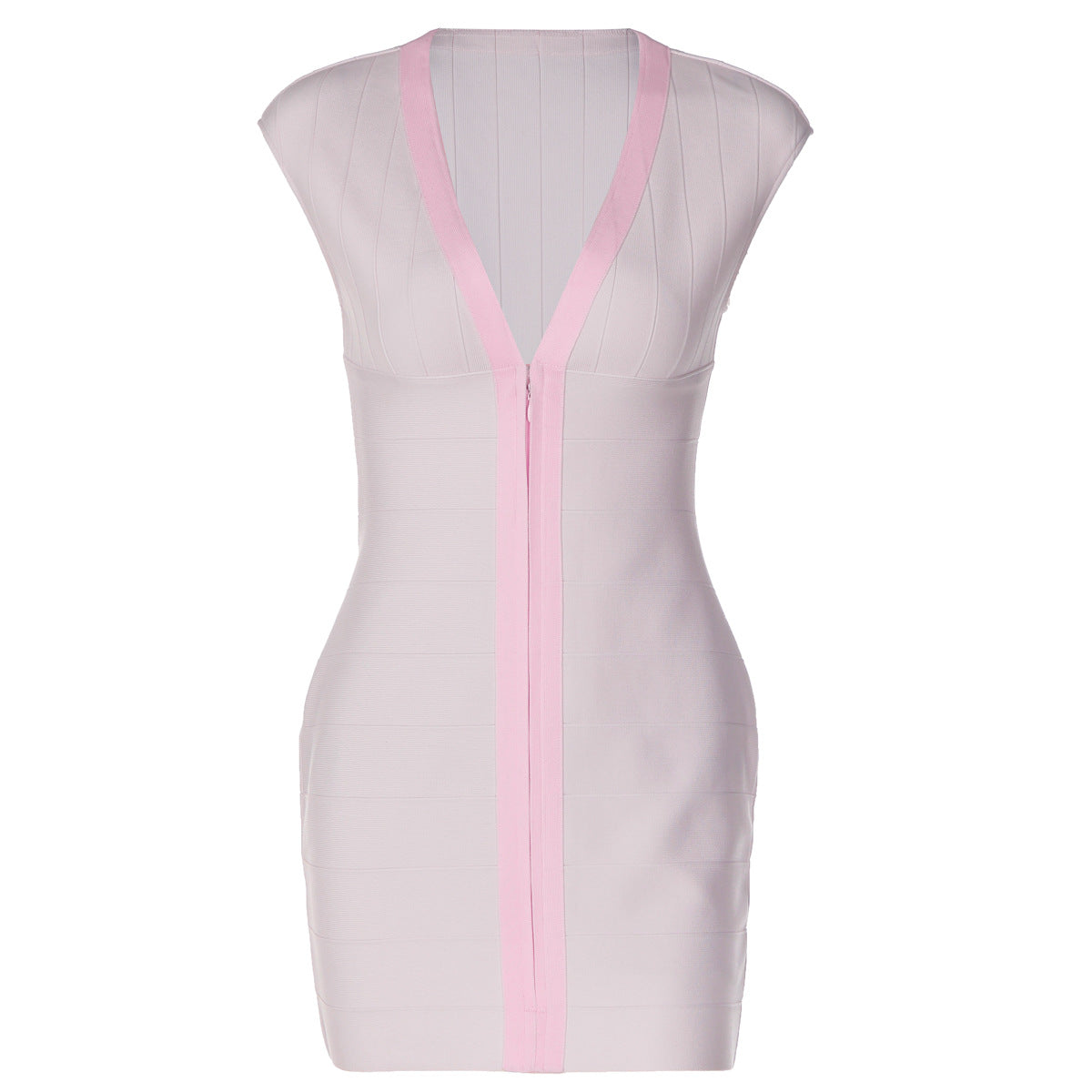Robe courte sans manches à col V