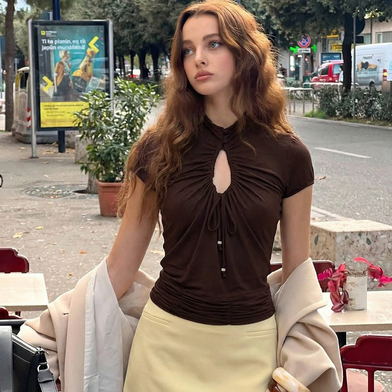 SOLÈNE — High-neck cut-out top