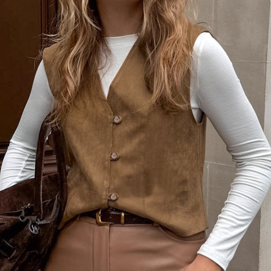 Gilet court effet daim