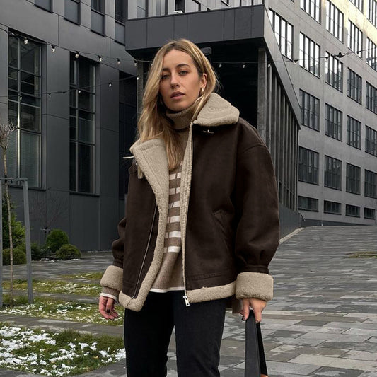 Manteau EMMA en daim ample