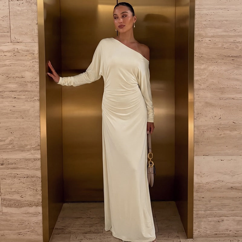 Robe ISADORA — longue asymétrique drapée