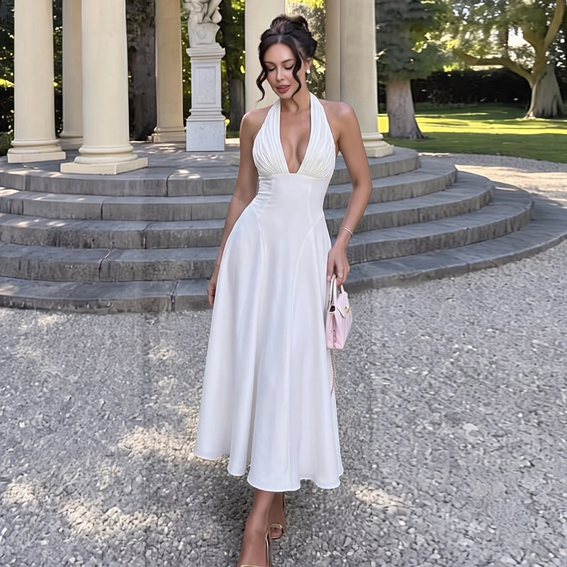 Robe longue dos nu à laçage