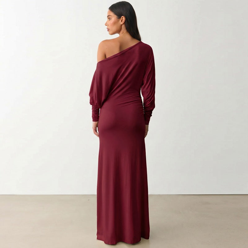 Robe ISADORA — longue asymétrique drapée