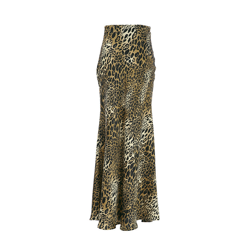 Summer Sexy Leopard Print Fishtail Long Skirt for Women