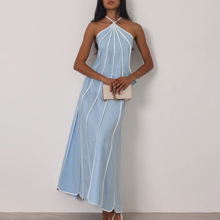 Summer Women Street Skirt Set Sleeveless Halter Top Two Piece Sets