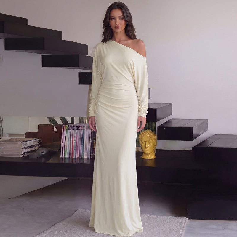 Robe ISADORA — longue asymétrique drapée