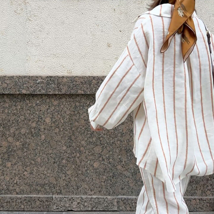 Ensemble deux pièces TESSA chemise à rayures