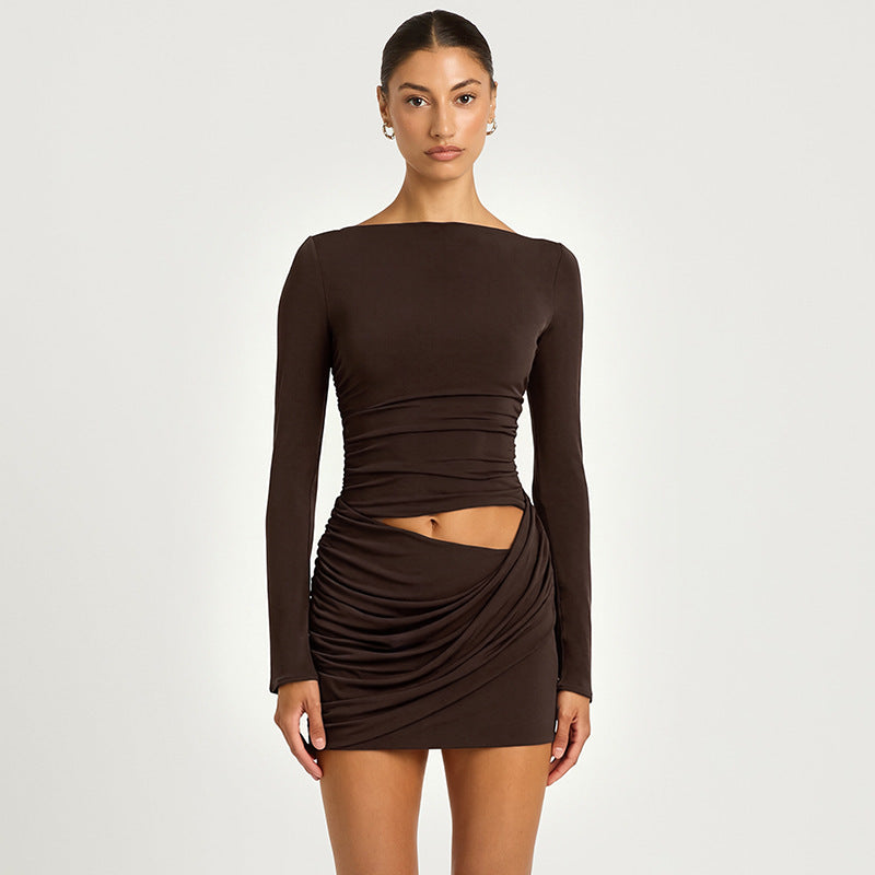 Robe courte à taille croisée