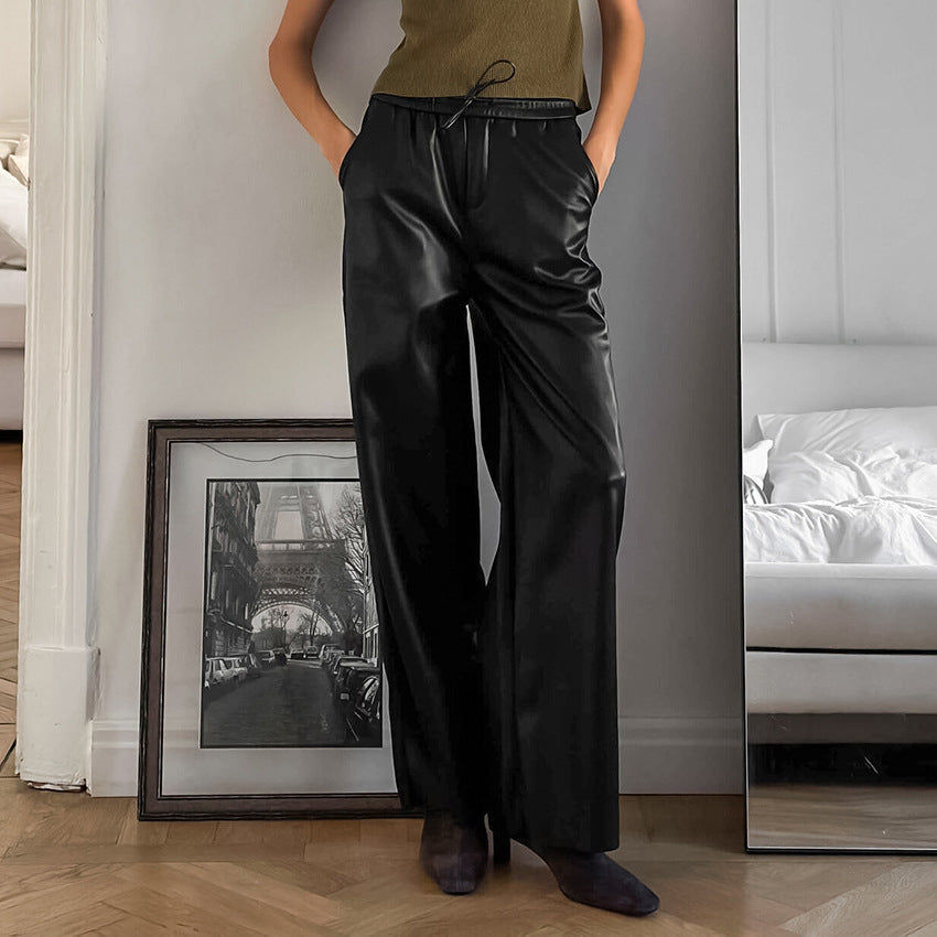 Pantalon IVY en similicuir à taille haute