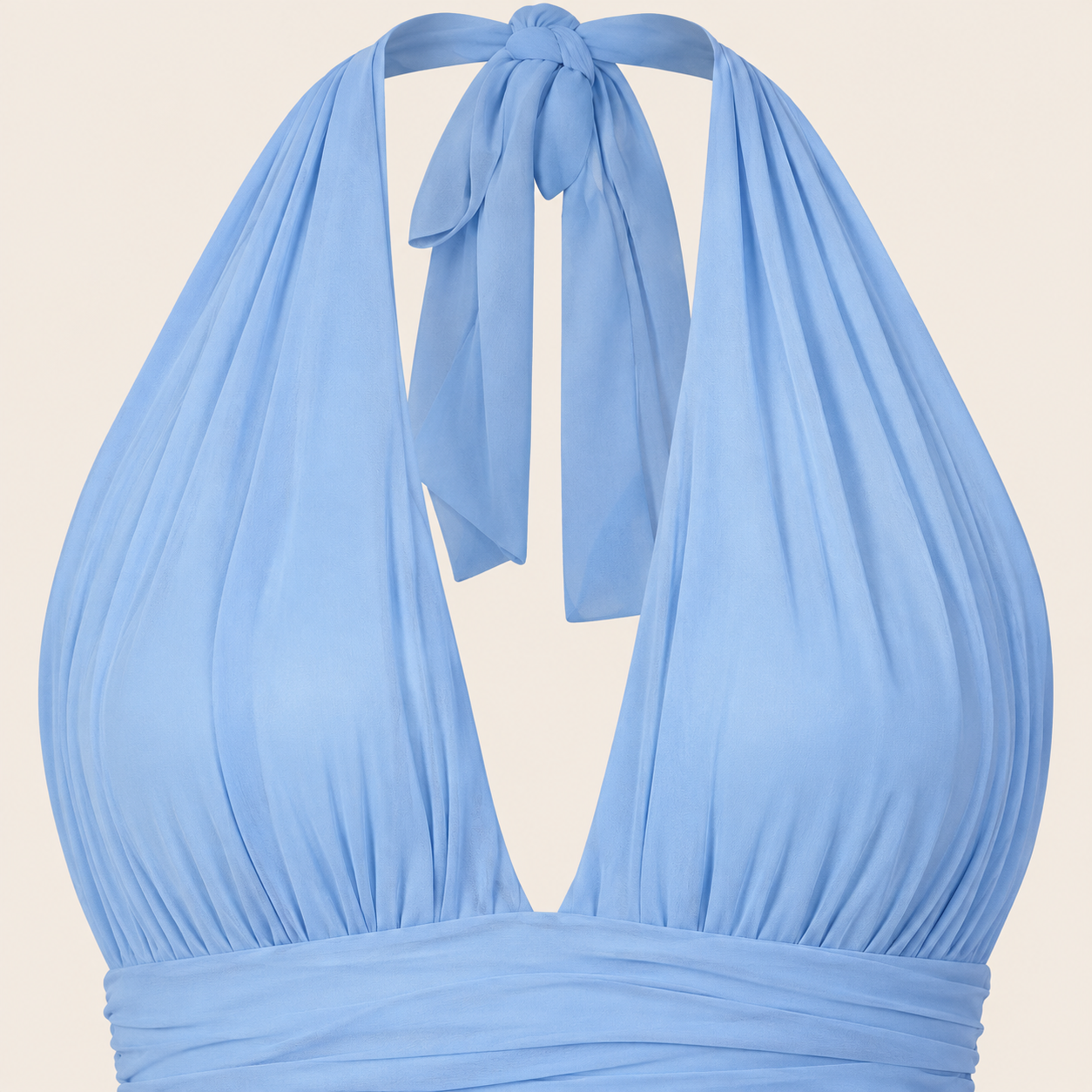 Robe longue plissée dos nu — détail du vêtement