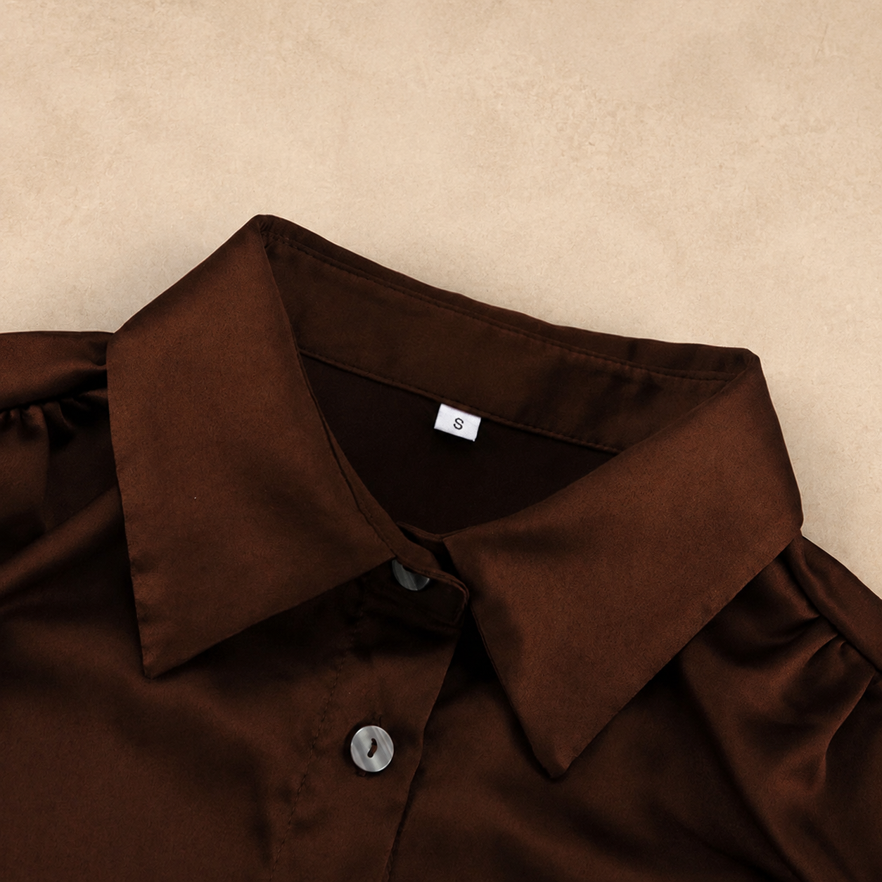 Ensemble MILA brun — vue 2 studio beige