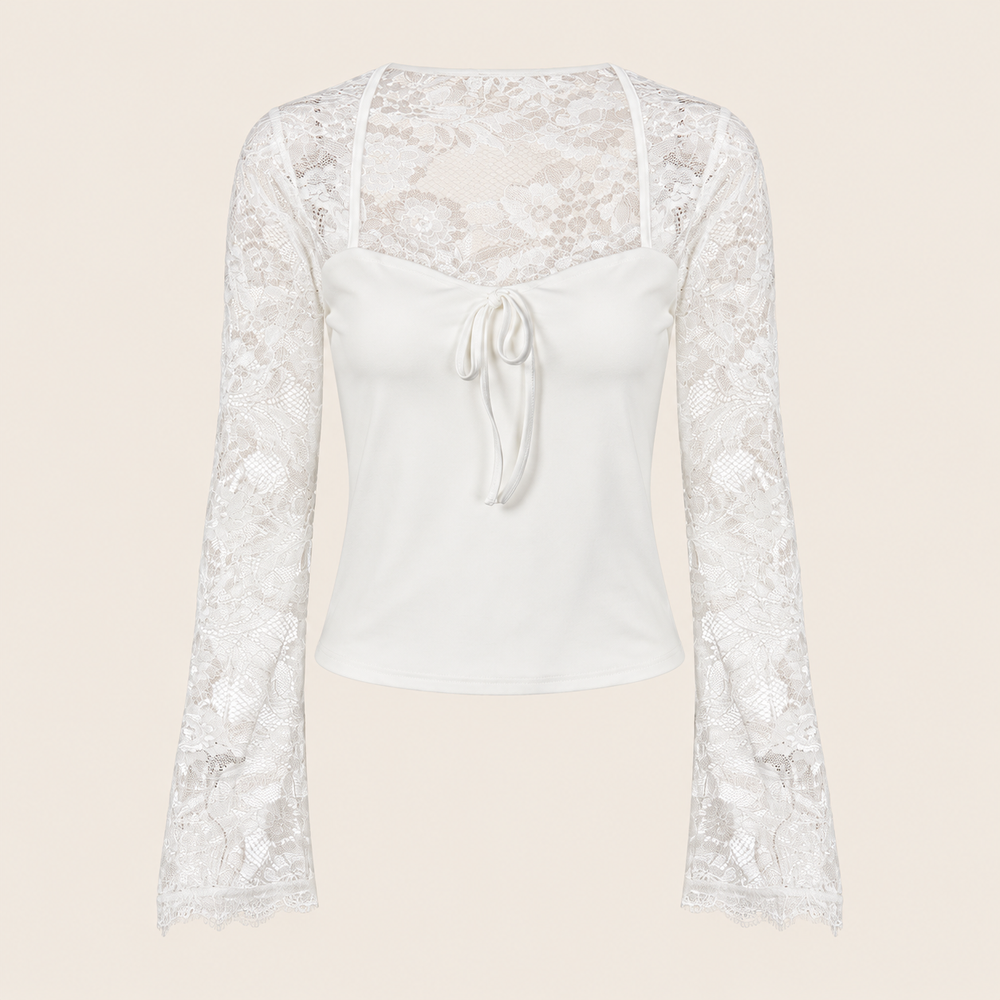 Top en dentelle à liens