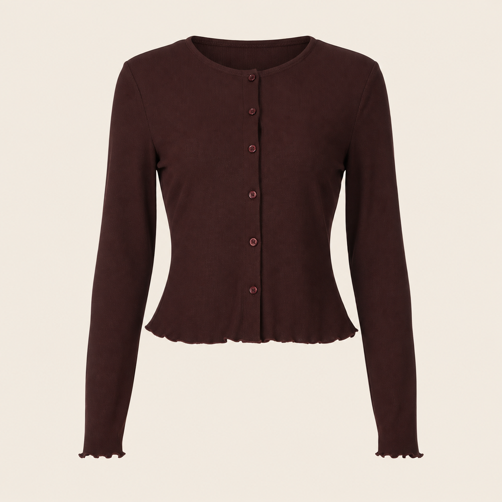 Top boutonné à col rond