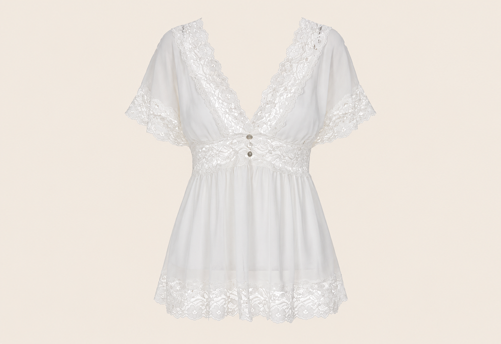 Blouse légère à dentelle