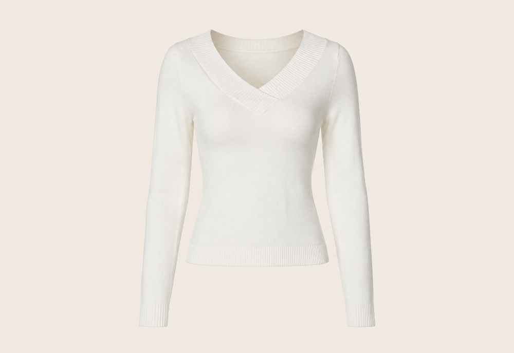 Top en maille à col V