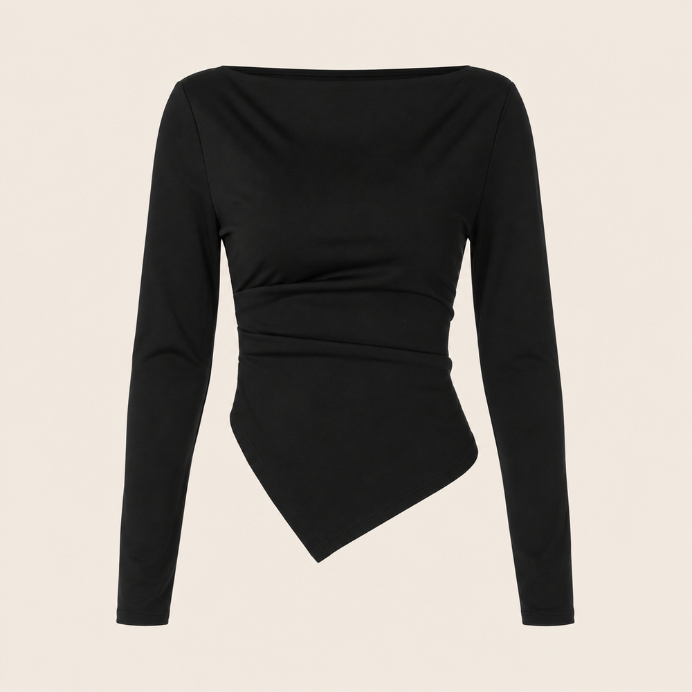 Top asymétrique plissé