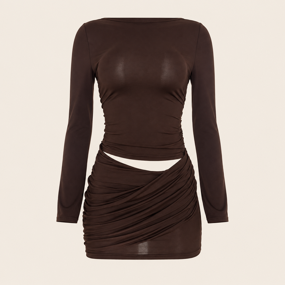 Robe courte à taille croisée